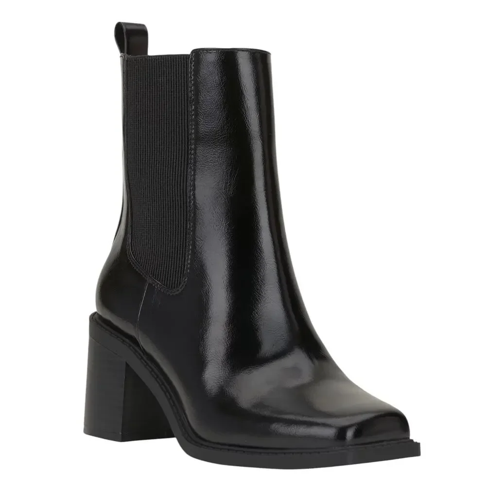 INC Women's Mapiya Square Toe Block Heel Booties Black Size 11
